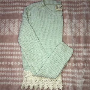 PAC SUN - MINT GREEN CREW NECK SWEATER